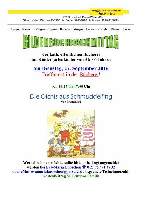 Bilderbuch-Nachmittag in der Bcherei