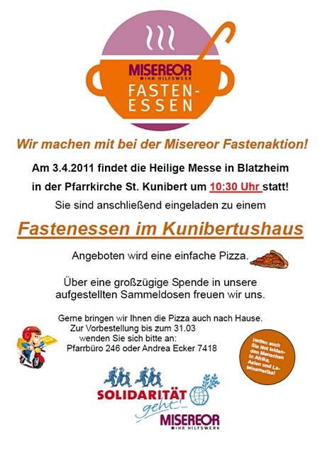 Fastenessen im Kunibertus-Haus