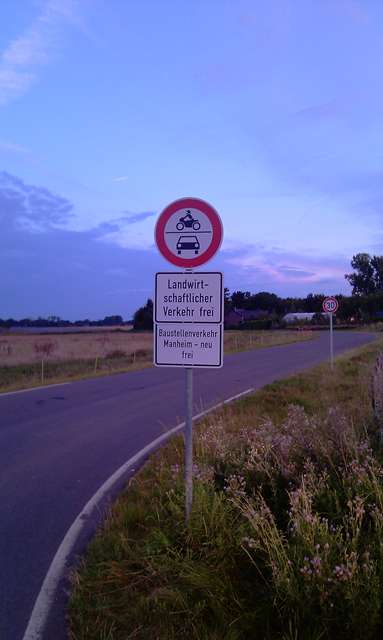 Baustellenverkehr nach Manheim-neu