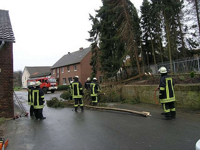 Baum blockierte Dorfstrae