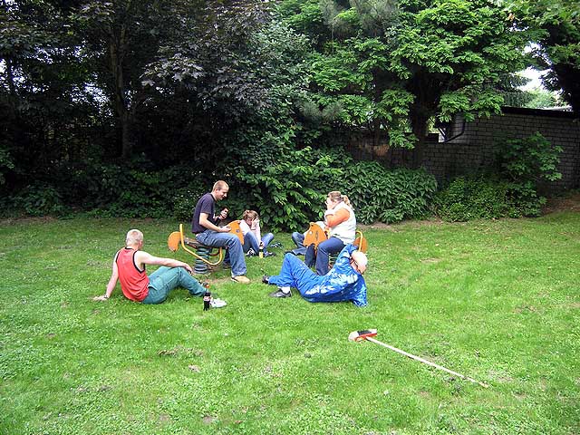 Anstreichen Grillhtte