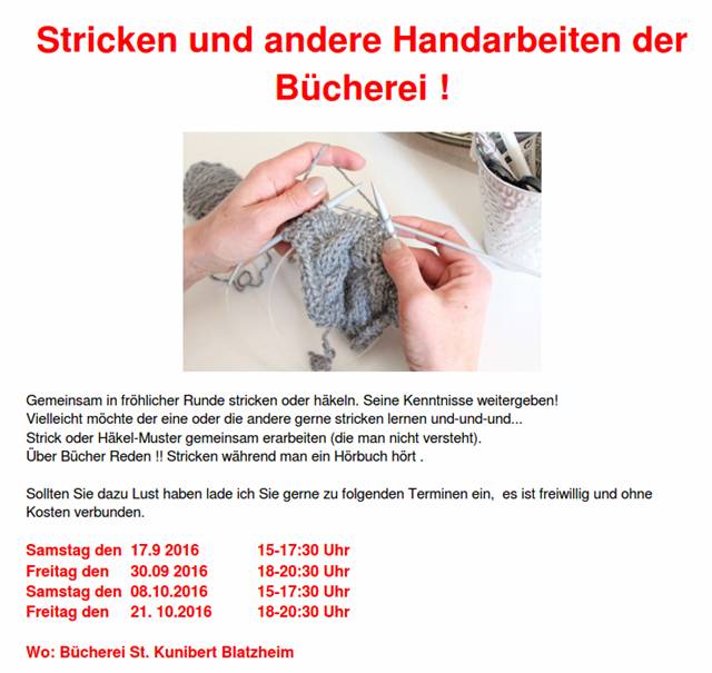 Stricken in der Bcheriei