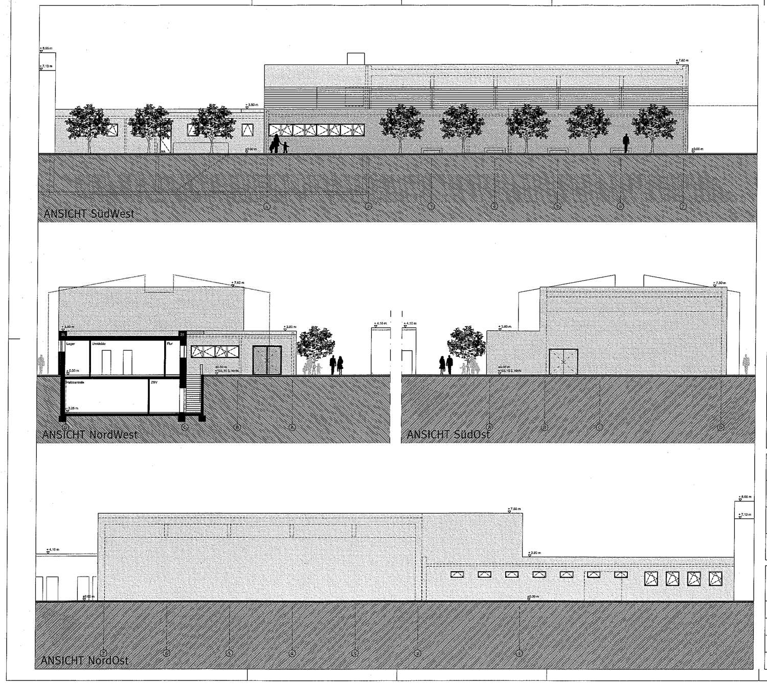 Plan der neuen Mehrzweckhalle