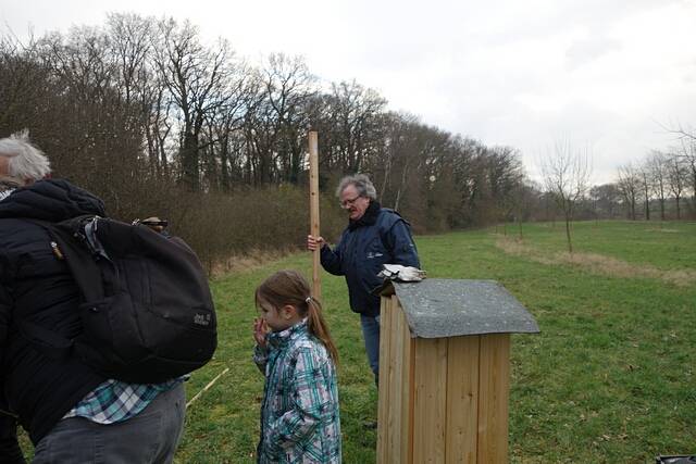 Aufstellen des Wildbienen-Hauses