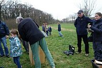 Aufstellen des Wildbienen-Hauses