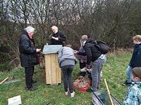 Aufstellen des Wildbienen-Hauses