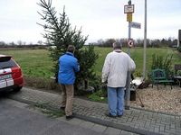 Vorbereitung zum Adventsfenster Lutherstraße