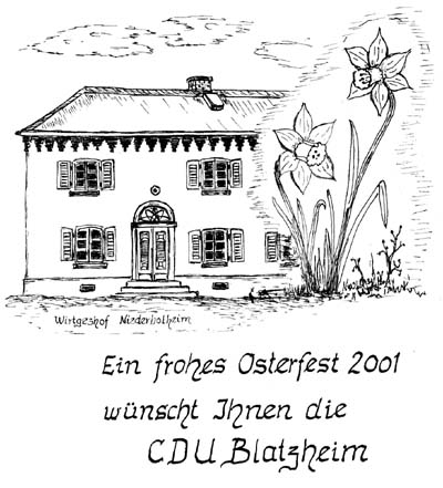 Ostergruß der CDU - gemalt von W. Wehren