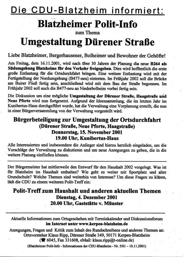 Weihnachtsrundschreiben der CDU, Seite 1