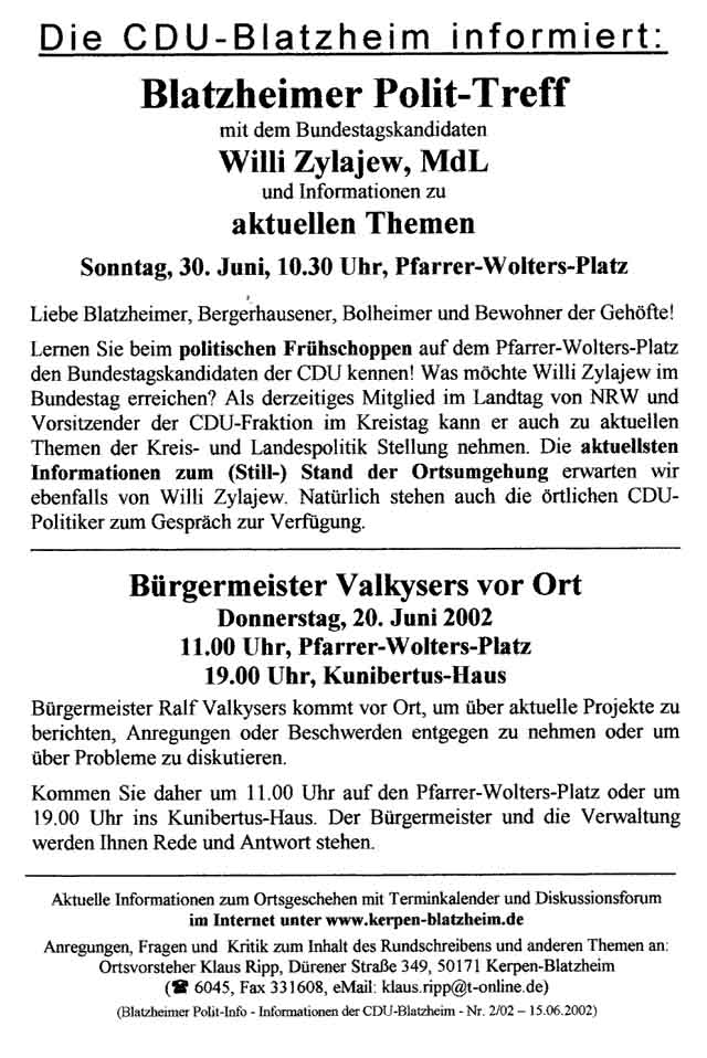 Juni-Rundschreiben der CDU, Seite 1