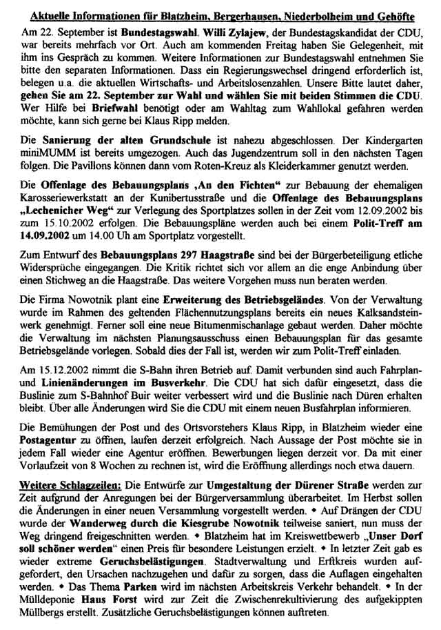 August-Rundschreiben der CDU, Seite 2