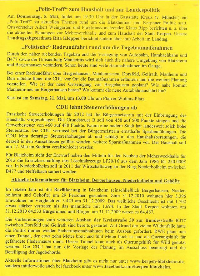 Rundschreiben der CDU, April 2011, Seite 4